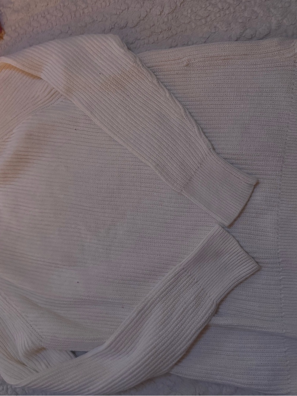 LL bean cream sweater 100% cotton size large - Picture 3 of 9